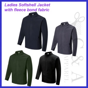 Ladies Shower Proof Light Weight Soft shell Jacket with Fleece bonded Fabric New - Bild 1 von 5