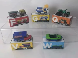 Matchbox Aprendizaje Blox Letra Coches Lote de 5 F G Q V W Camión de Bomberos Camión de Basura ++ - Imagen 1 de 13