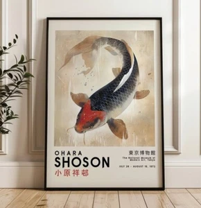 Koi Fish, Japanese Wall Art, Ohara Koson Poster, Vintage Fine Art Print Ohara - Picture 1 of 4