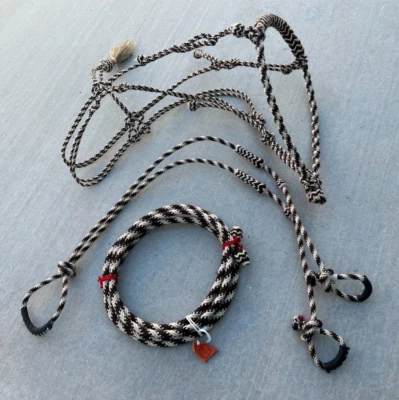 JUEGO RIENDAS CHARRO CABRESTO BOSALILLO MARRÓN, ALGODÓN HECHO A MANO CHARRO BOSAL Foto 1 de 3