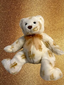 Ty Classic Stardust Harrods of London white & gold teddy bear 9" Plush  2003 TY - Imagen 1 de 7