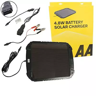 AA 4.8W XL 12V Car Van Caravan Solar Panel Trickle Battery Charger Power Supply • 55.74€
