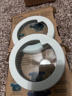 Juego de 2 tapas apilables de vidrio templado Food Hugger® originales para tazones pequeños  Foto 1 de 4