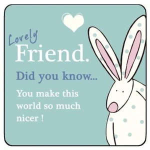 Lovely Friend Coaster - Ruffus Rabbit - Gift Birthday NEW - Picture 1 of 1