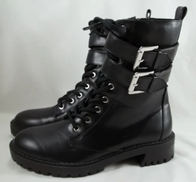 NWOT Bershka Women's Boots Combat Style Zipper Side Lace UP Size 37 / 6-6.5 - Image 1 of 4