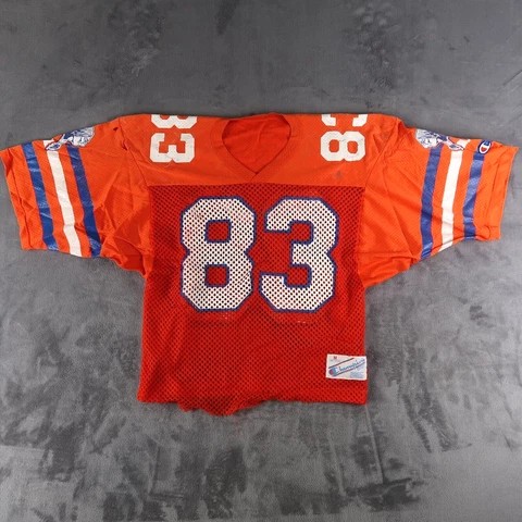 Vintage 80s Champion Mesh Football Jersey Size M Medium USA Made Orange Cover