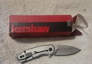 Kershaw 1375, Valve Frame lock Folding Knife 2.25" Steel Blade Stainless Handle - Picture 1 of 4