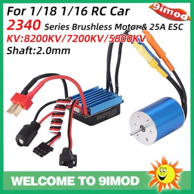 Surpass Hobby 2430 8200/7200K/5800KV Motor& 25A Brushless ESC for 1/18 1/16 HSP - Image 1 of 4