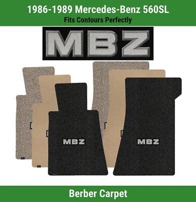Alfombrillas delanteras Lloyd Berber para Mercedes-Benz 560SL 86-89 con apliques MBZ Foto 1 de 4