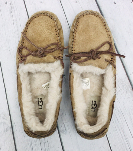 UGG Dakota mocassino pantofole donna US 6 mocassino slip on 5612 foderato in pelliccia di castagno