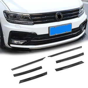 ABS Front Bumper Center Gloss Black Grill Grille Strip For VW Tiguan 2018-2021 - Picture 1 of 11