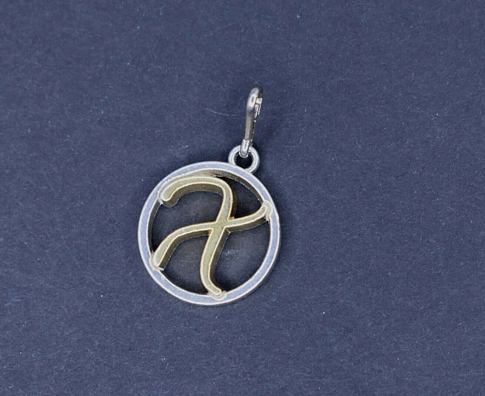 NUEVO NUEVO SIN ETIQUETAS Alex and Ani Cadena Estación Letra Iniciales X Dos Tonos Dije Dorado Plata Foto 1 de 1