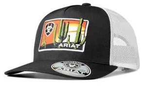 Gorra de béisbol Ariat Western para hombre parche con logotipo negro desierto A300085701 - Imagen 1 de 2