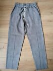 Agora Deadstock Trousers Womens Paperbag Checked Black And White Plaid  Sizes 8