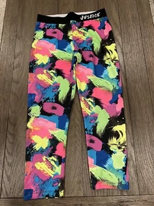Girl’s Justice Neon  Compression Pants Leggings Size 14 16 Cropped - Picture 1 of 1