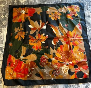 Totes Rain Scarf Water Repellent 27" x 27" 1976 Vintage Floral Travel Packable - Picture 1 of 5