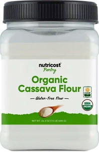 Nutricost Pantry Organic Cassava Flour (1.5 Pound Bottle) - Gluten Free, Non-GMO - Picture 1 of 5