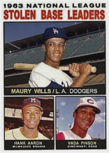 MAURY WILLS HANK AARON VIDA PINSON 64 ACEO ART CARD ##FREE COMBINED SHIPPING##