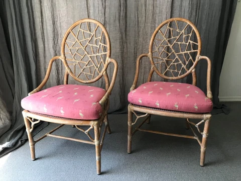 Original McGuire “Cracked Ice” Chairs (Pair) (Two Pairs Available) Cover