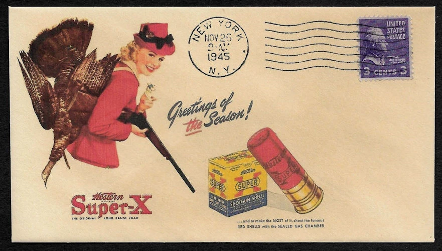 Vintage Super-X Shotgun Shells Ad Featured on Collector's Envelope *OP163 - Image 1 of 1
