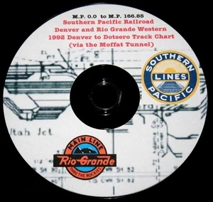 Southern Pacific 1992 (D&RGW) Denver to Dotsero Track Chart Pages on DVD - Bild 1 von 4