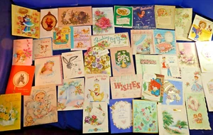 Vintage Mixed Greeting Card Lot 90+ cards 1950-1970 For Junk Journals Scrapping - Picture 1 of 15