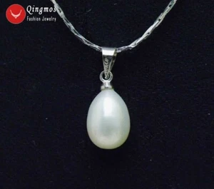 8-9mm Drop Natural White Pearl Pendant Necklace for Women Chain 17" Chokers - Picture 1 of 3