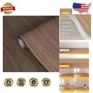 DIY Natural Walnut Wallpaper Repair Tape, 24"x 15ft Self-Adhesive Wood Finish - Picture 1 of 9