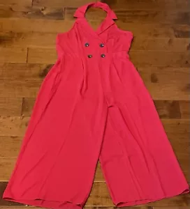 XL Women’s Contemporary Red Cropped Jumpsuit - Picture 1 of 12