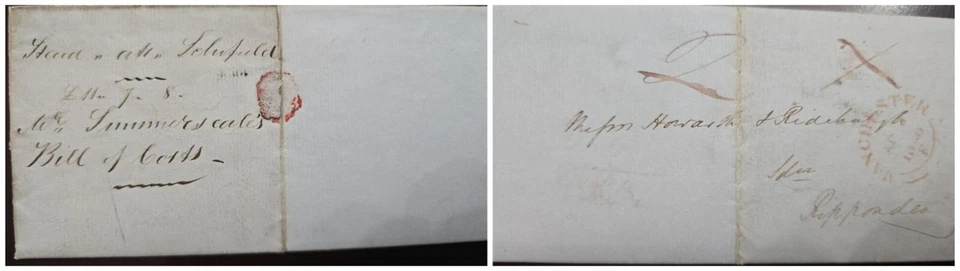 O) 1840 GREAT BRITAIN, PREPHILATELIC - PRESTAMP, HANDSTAMP 1P, FAINT AND CROSSED - Image 1 of 1