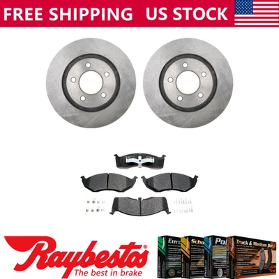 Kit de rotores de freno delanteros + juego de pastillas de cerámica para Chrysler Town & Country 1997-1999 Foto 1 de 4