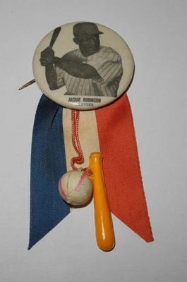 1947 Бейсбол Джеки Робинсон Новичок Brooklyn Dodgers KC Monarchs Униформа Значок - Изображение 1 из 2