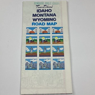 TravelVision Idaho Montana Wyoming Road Map with Insets and Points of Interest - Imagen 1 de 2