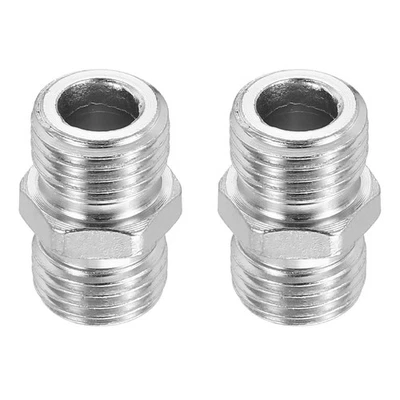 1/4 to 1/4 Air Brush Hose Adapter, 2PCS 1/4" BSP Male to 1/4" BSP Male Foto 1 de 4