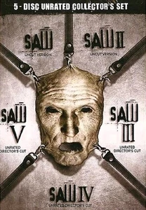 SAW: 5-Disc Unrated Collector's Set (DVD) w/ parts 1-5 horror collection, SEALED - Picture 1 of 2