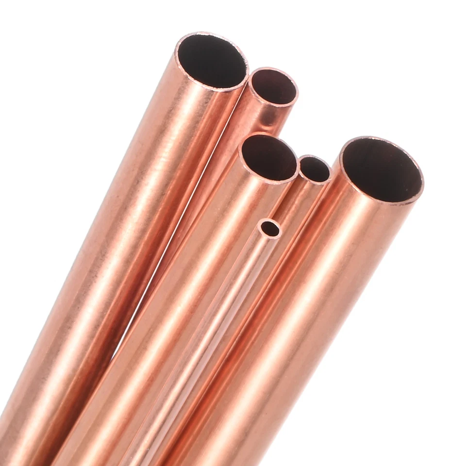 6 Pack Copper Round Tube, 2/3/4/5/6/7mm OD 0.25mm Thick 200mm Length Pipe - Image 1 of 4