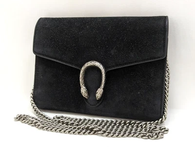 Auténtico bolso de hombro tipo billetera con cadena de cuero Gucci Dionysus 2 vías negro plata 401231 Foto 1 de 4