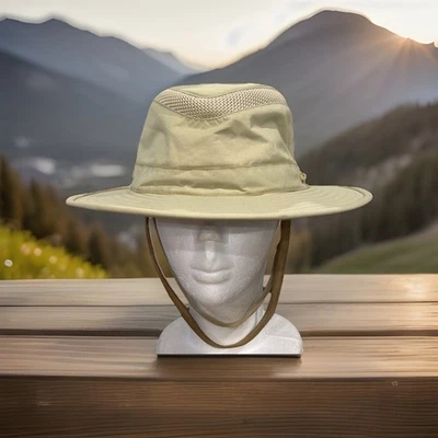 Sombrero Tilley Sol SPF Ajustado Para Hombres 7 1/2 Caqui Ala Ancha Nylon LTM6 Senderismo Foto 1 de 4
