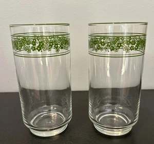 (2) VTG Libbey Corelle Spring Blossom Drinking Glasses Crazy Daisy 14oz - Picture 1 of 10