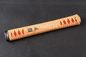 Orange Silk Ito Red Imitated Rayskin Handle Tsuka For Samurai Japanese Katana - Picture 1 of 4