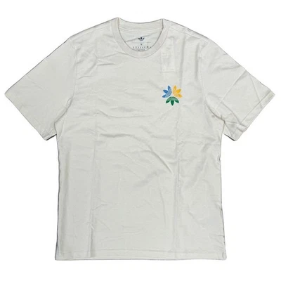Brand New Mens Adidas Skate PW Trefoil T-shirt Wonder White/Crew Yellow - Image 1 of 2