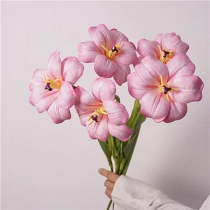 Faux colorful Tulip flowers, real touch Tulip flowers, flower stems - Picture 1 of 11