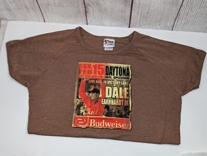 WOMEN Extra Large BROWN Dale Earnhardt JR  NASCAR Feb 15 2004 Daytona T SHIRT  - Picture 1 of 4