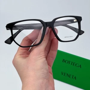 Bottega Veneta Women Eyeglasses Shiny Black Demo Square BV1097O 001 BRAND NEW - Picture 1 of 12