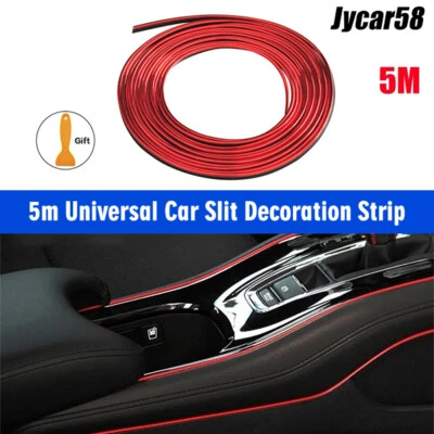 Tira de moldura de borde de puerta interior de automóvil de 16 pies para decoración accesorios rojos Foto 1 de 4