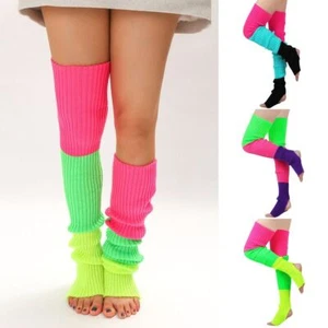 Knitted Wool Knitted Gaiter Leg Socks Colorful Ankle Leggings Women Stockings - Picture 1 of 15