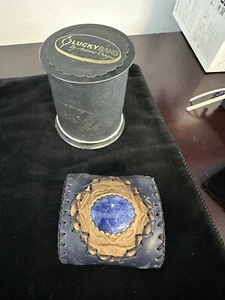 Lucky Band By Andremi Leather Cuff /Bracelet Lapis Lazuli Stone. - Picture 1 of 8