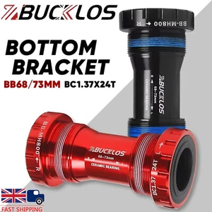 BUCKLOS Ceramic Bearing Bottom Bracket BB68/73mm MTB Road Bike Threaded 24mm UK - Picture 1 of 15