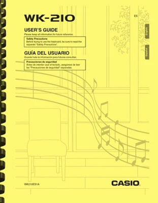 Casio WK-210 WK210  Keyboard USER'S GUIDE OWNER'S MANUAL - Image 1 of 4