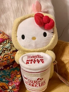 Hello Kitty Nissin Tasse Nudeln Garnelen Tempura Plüsch Ramen KidRobot Sanrio Neu mit Etikett - Bild 1 von 9